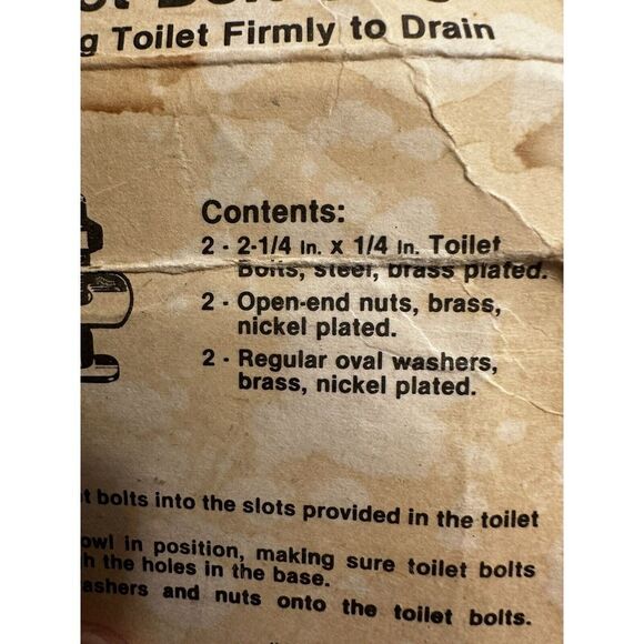 Do It 414625 Toilet Bolt Sets Made in‎ USA 1/4in - Picture 3 of 3